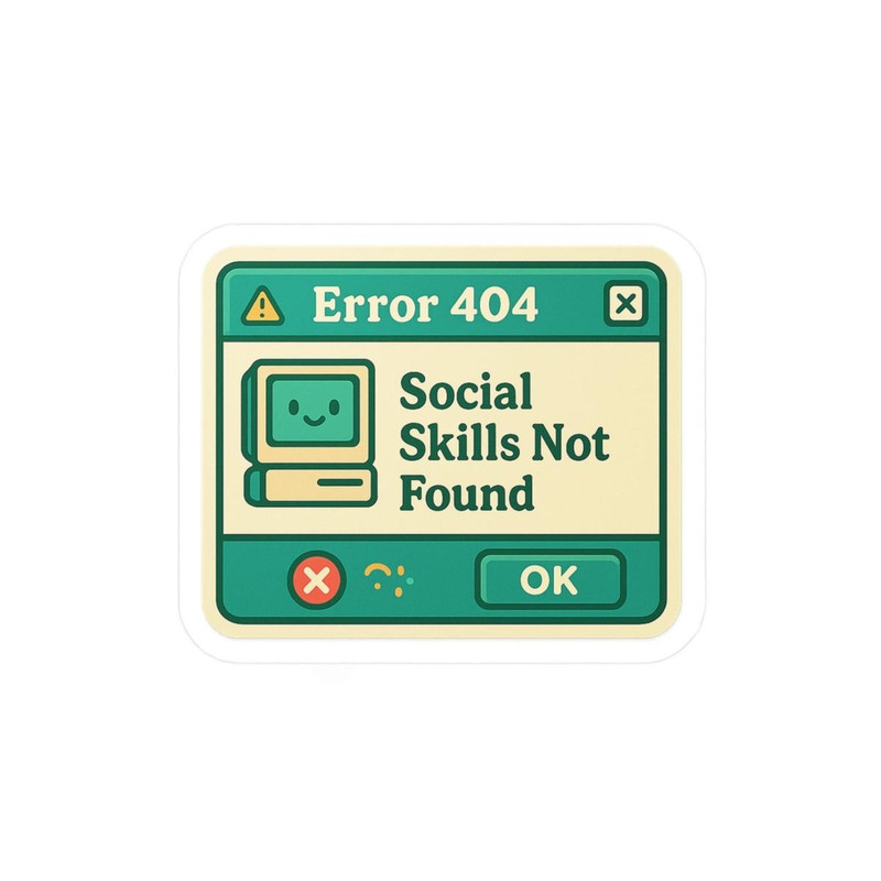 استیکر لپ تاپ تبلت و موبایل طرح ERROR 404 کد 1075