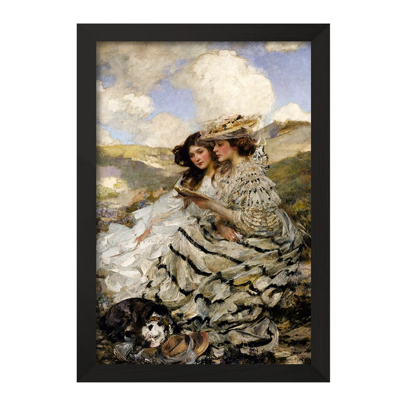 تابلو خندالو مدل نقاشی در تپه های شنی اثر جیمز جبوسا شانون کد F12484