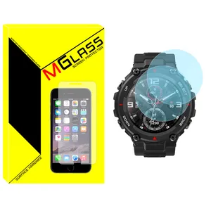 محافظ صفحه نمایش شیشه‌ای ام‌گلس مدل Glass-MG مناسب برای ساعت هوشمند امیزفیت T-Rex بسته دو عددی