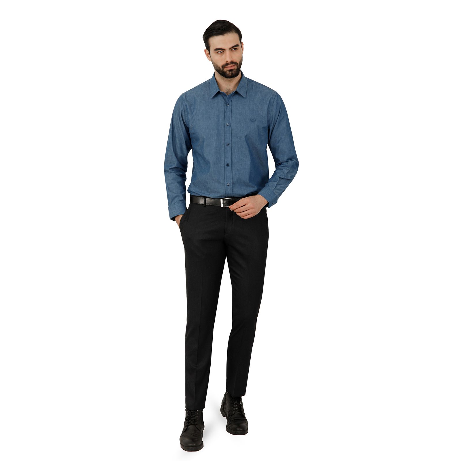پیراهن آستین بلند مردانه پاتن جامه مدل   102721020242290 طرح جین -  - 2