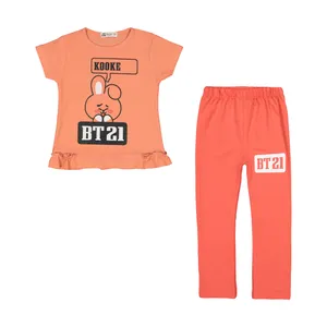 ست تی شرت و شلوار دخترانه نونا مدل 2211427-22