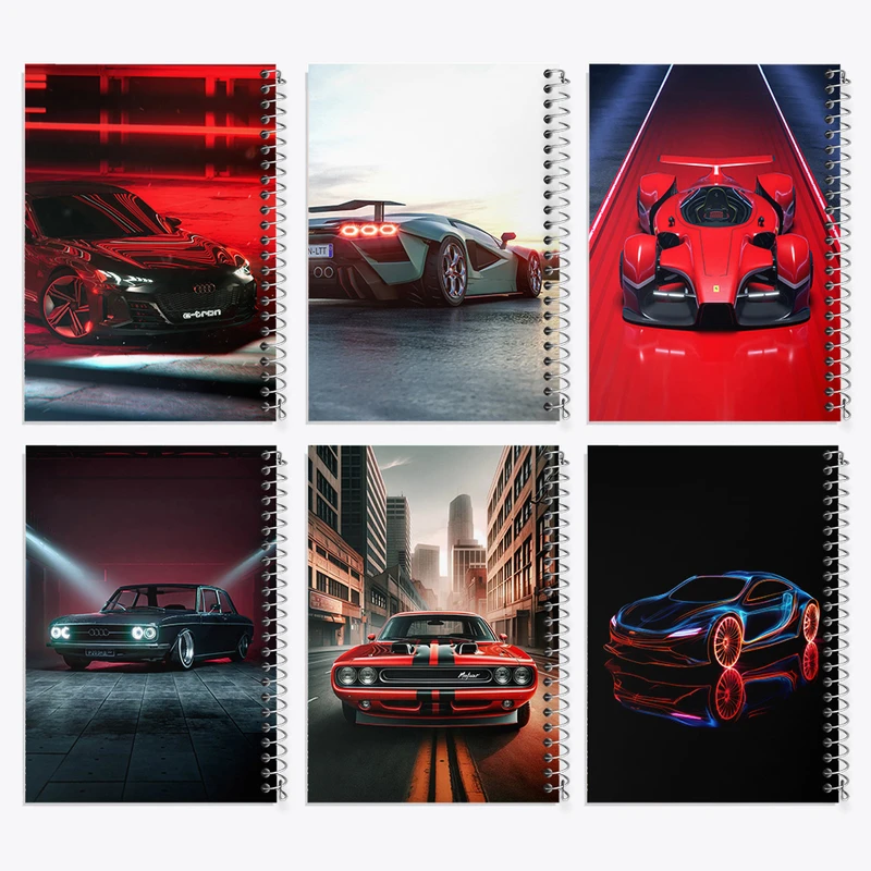 دفتر مشق 50 برگ خندالو طرح ماشین اسپرت کد 598 مجموعه 6 عددی