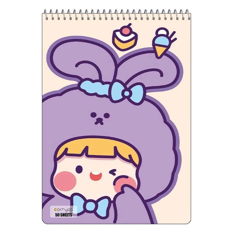 دفتر نقاشی 50 برگ سیمی کارنیکا طرح دختر خندون Smiling Girl کد 95899
