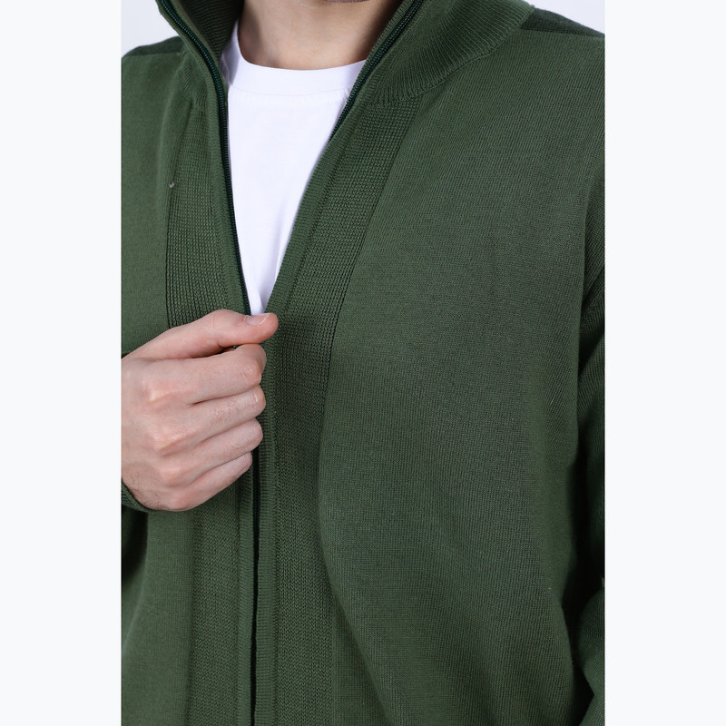 ژاکت مردانه پاتن جامه مدل زیپدار 336021020001999 رنگ سبز
