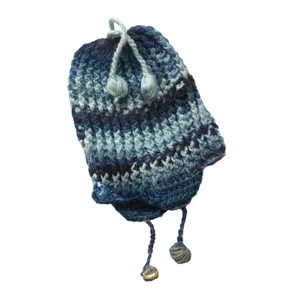 کلاه بافتنی نوزادی مدل شایا رنگ آبی نفتی