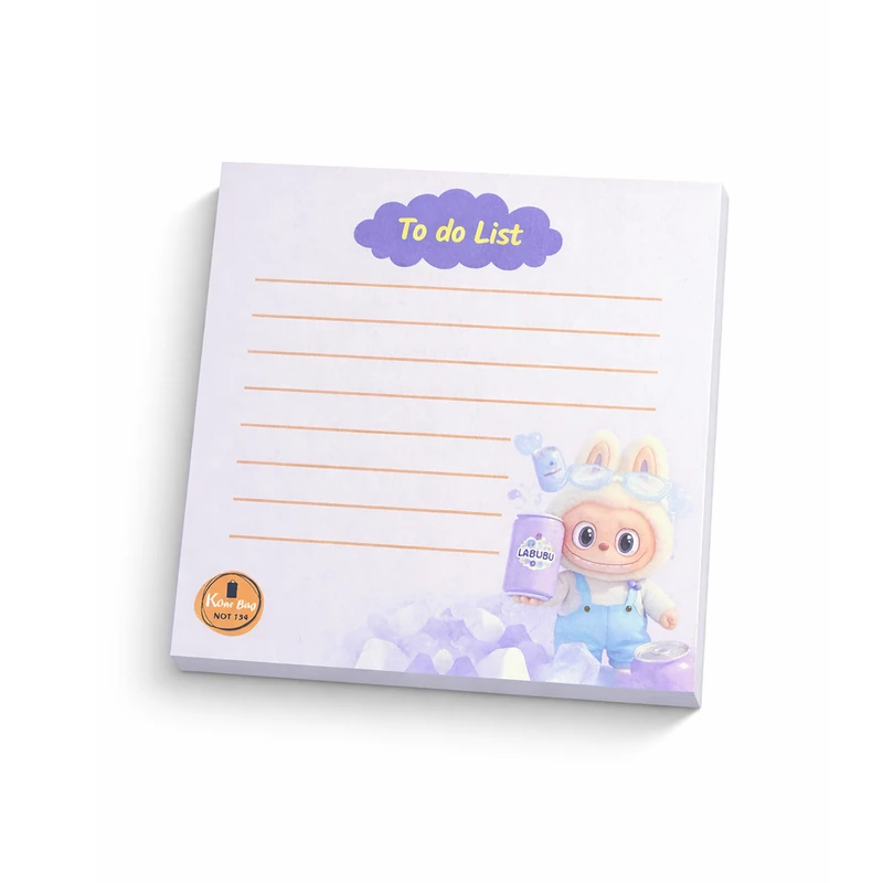کاغذ یادداشت مدل To do list labubu 134 سایز 10*10 سانتی متر