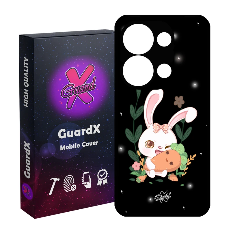 کاور گارد ایکس طرح خرگوش مدل Glass10309 مناسب برای گوشی موبایل شیائومی Poco X6 5G / Note 13 Pro 5G