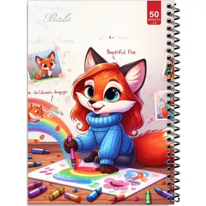 دفتر نقاشی 50 برگ انتشارات بله طرح روباه در حال طراحی کد A4-L176
