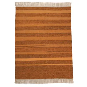 گلیم دستبافت سه متری زمینه زرد مدل دکوراتیو کد 40406151