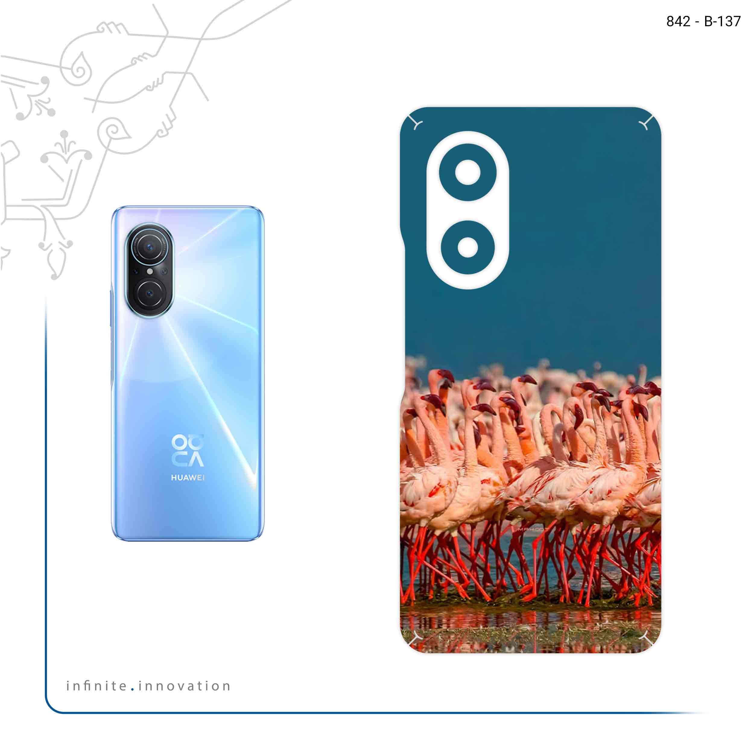 برچسب پوششی ماهوت مدل Flamingo مناسب برای گوشی موبایل هوآوی Nova 9 SE