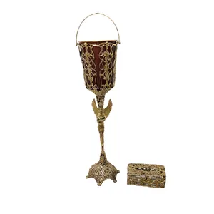 ست سطل و جای دستمال کاغذی برنجی مدل فرشته کد R005