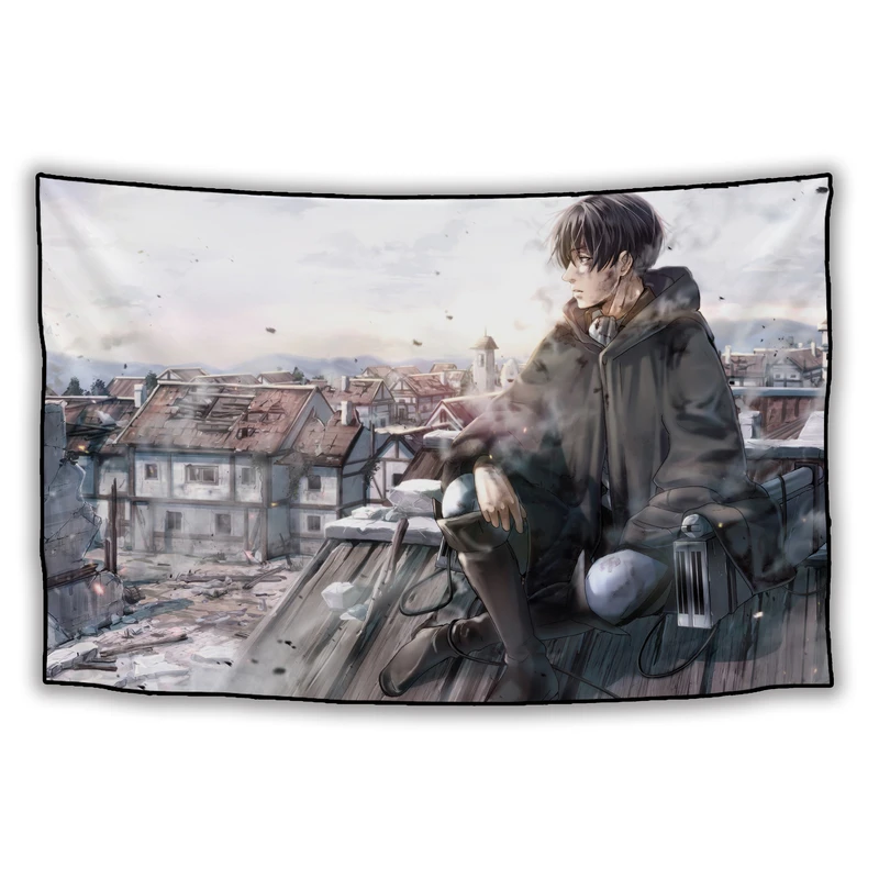 پوستر پارچه ای مدل انیمه Attack on Titan طرح Levi Ackerman