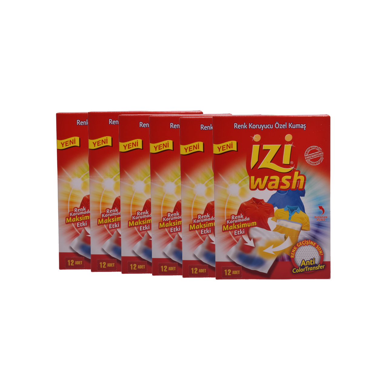 تثبیت کننده رنگ لباس مدل izi wash بسته 6 عددی