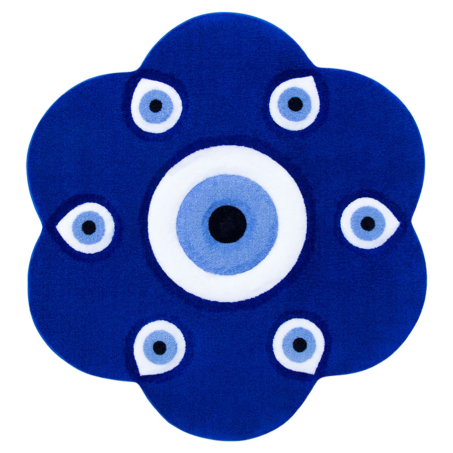 فرش ماشینی مدل چشم نظر طرح گل