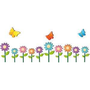 استیکر چوبی باروچین طرح گل و پروانه