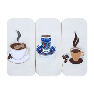 دستمال آشپزخانه آکیپیک طرح قهوه بسته 6 عددی
