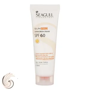 کرم ضدآفتاب بی‌رنگ سی گل SPF60 مدل SUNPRO مناسب انواع پوست، حجم 50 میلی‌لیتر