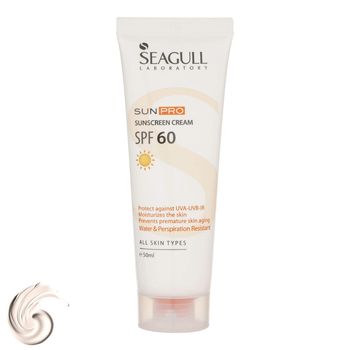 کرم ضدآفتاب بی‌رنگ سی گل SPF60 مدل SUNPRO مناسب انواع پوست، حجم 50 میلی‌لیتر