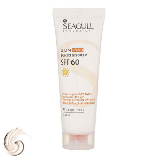 کرم ضدآفتاب بی‌رنگ سی گل SPF60 مدل SUNPRO مناسب انواع پوست، حجم 50 میلی‌لیتر