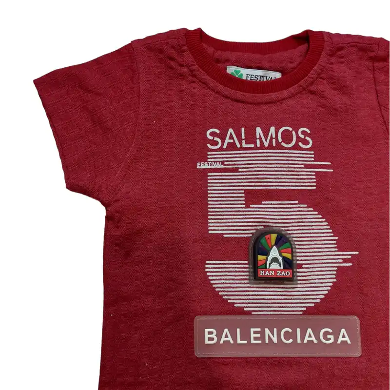 تی شرت آستین کوتاه نوزادی مدل ASH715 رنگ قرمز