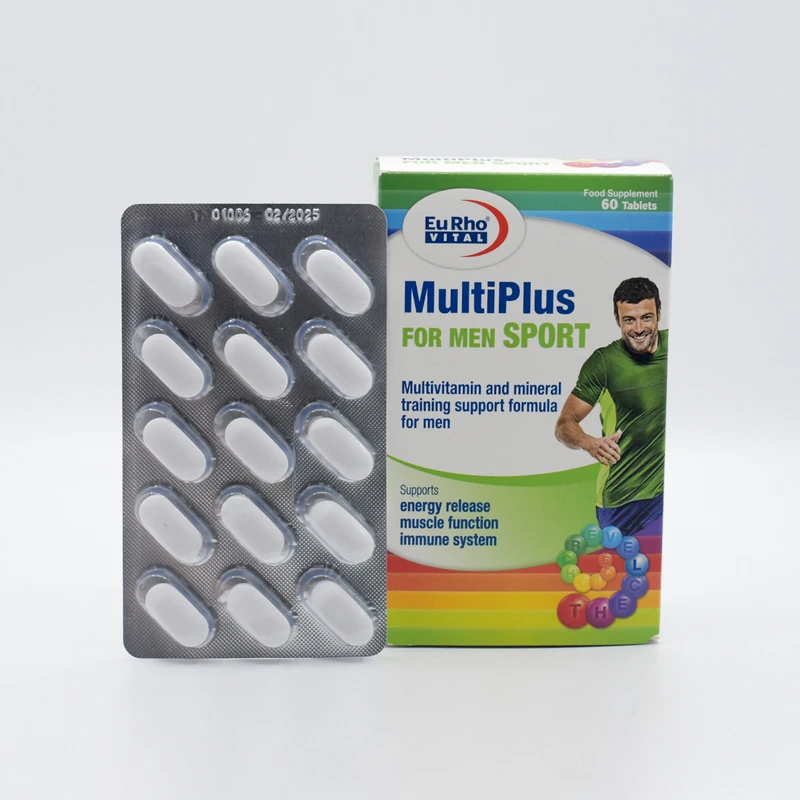 عکس شماره 3 : قرص مولتی پلاس فور من اسپرت یوروویتال بسته 60 عددی