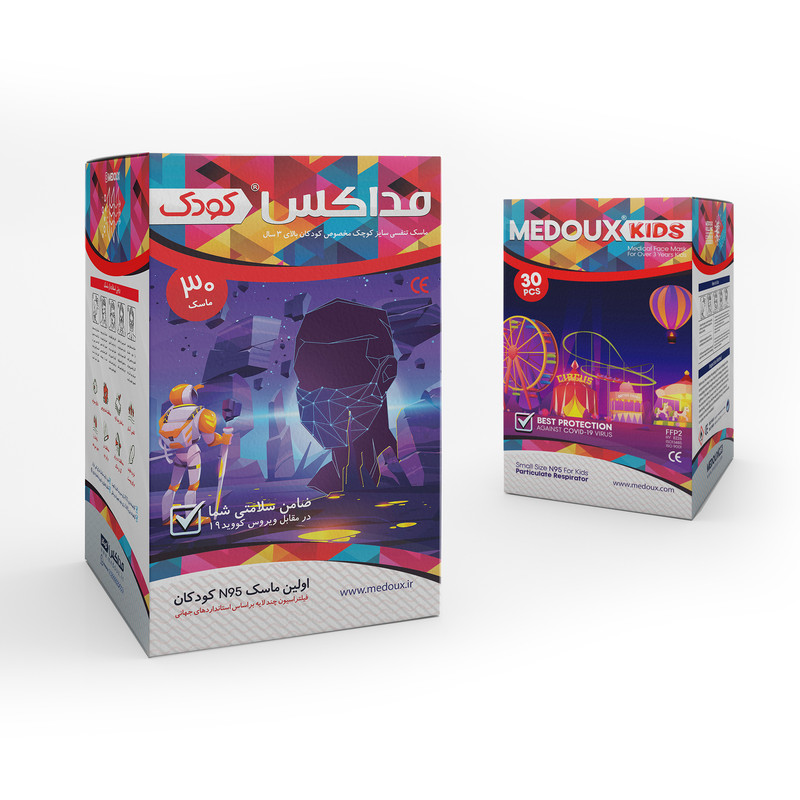 ماسک تنفسی کودک مداکس مدل N95 مجموعه 30 عددی