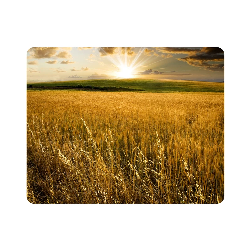 ماوس پد اطلس آبی طرح گندمزار و غروب آفتاب مدل T7080
