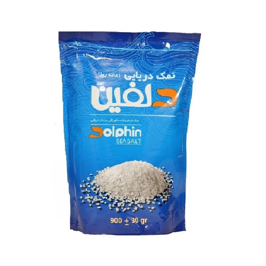 نمک دریایی ید دار دانه ریز دلفین - 900 گرم