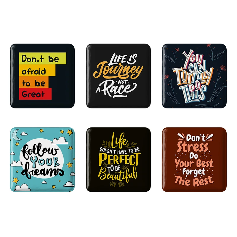 مگنت خندالو طرح جملات انگیزشی کد 1568B مجموعه 6 عددی