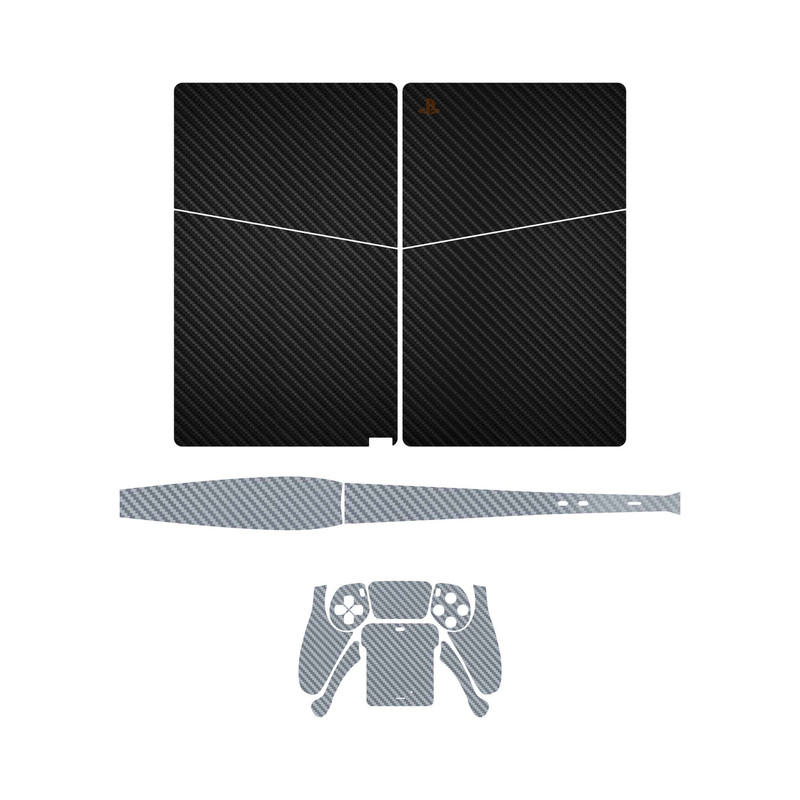 برچسب کنسول و دسته بازی PS5 Slim Digital Edition ماهوت مدل Carbon Fiber_Steel Fiber
