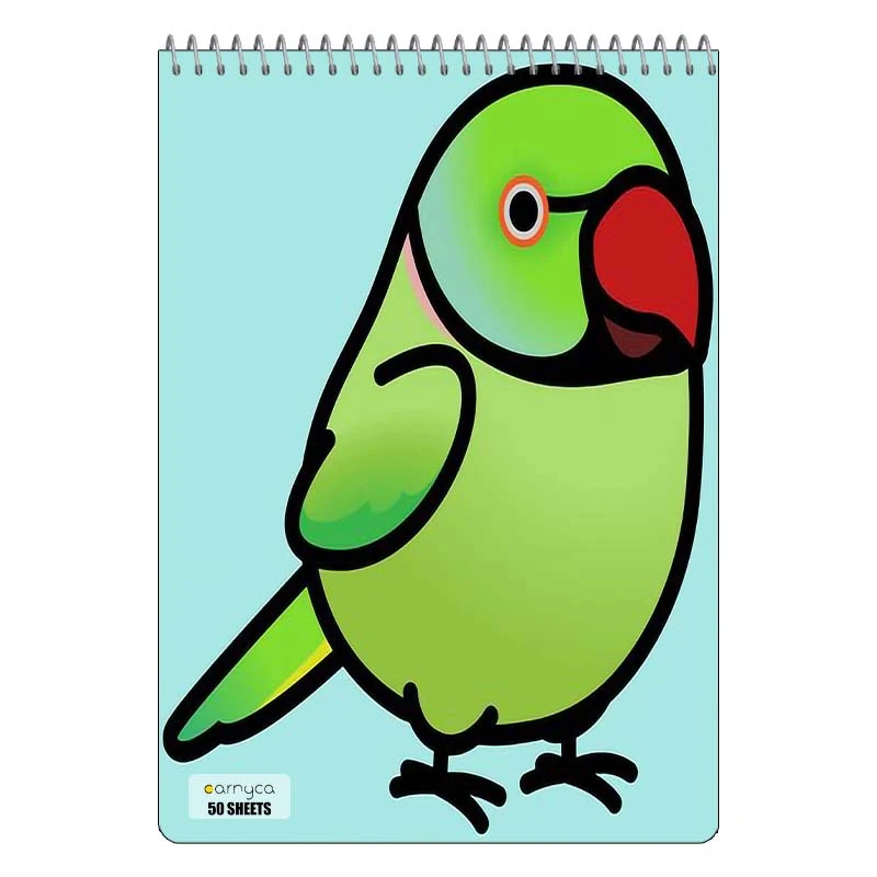 دفتر نقاشی 50 برگ سیمی کارنیکا طرح طوطی Parrot کد 90193