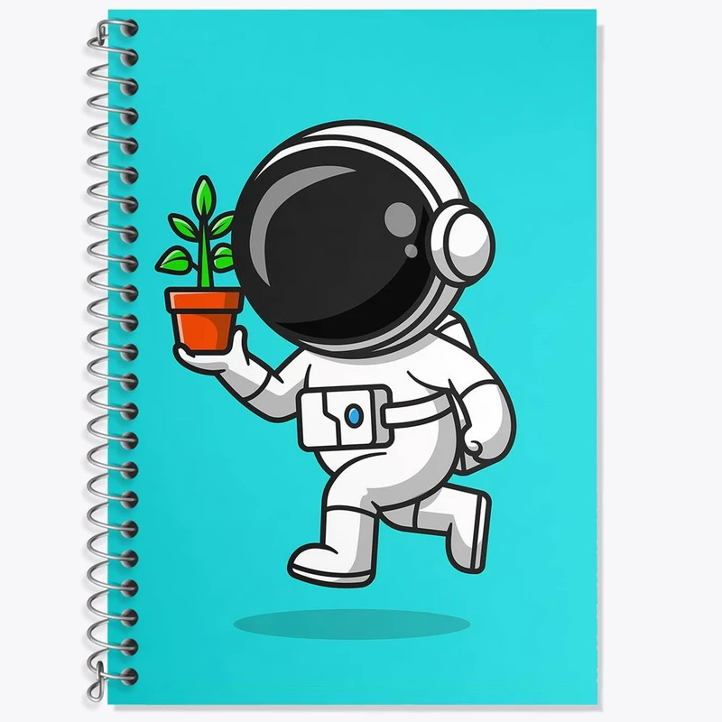 دفتر زبان 50 برگ خندالو مدل سه خط طرح فضانورد کد 25080