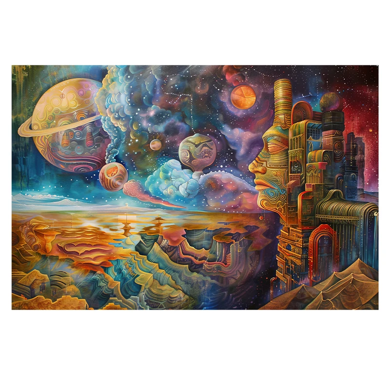 کاغذ دیواری مدل انتزاعی شهرو کهکشان کد AR3060540