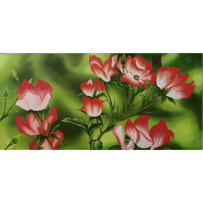 تابلو نقاشی رنگ روغن طرح گل مدرن کد 03