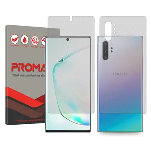 Promate Resistant model matte screen protector suitable for Samsung Galaxy Note10 Plus mobile phone along with phone back protector
