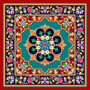 نخ و نقشه تابلو فرش بهزاد طرح کوسن کد 3