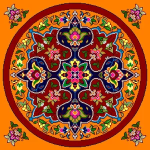نخ و نقشه تابلو فرش بهزاد طرح کوسن کد 1