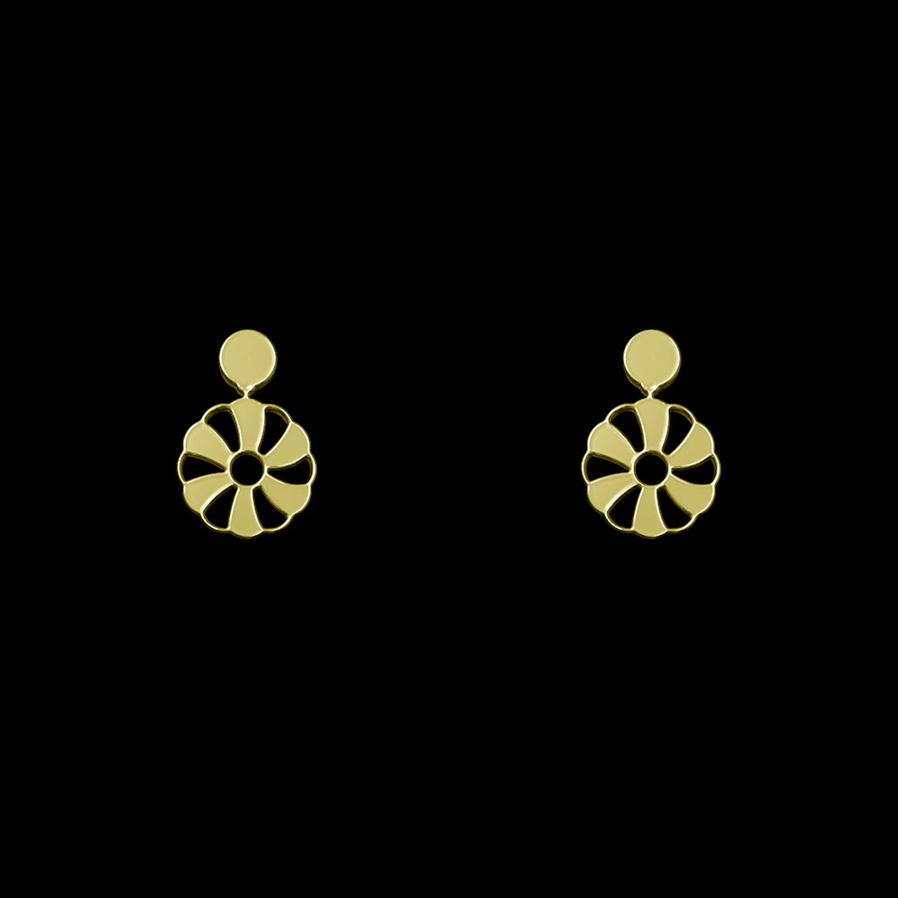 گوشواره طلا 18 عیار زنانه مدوپد مدل گل کد GA1-14685