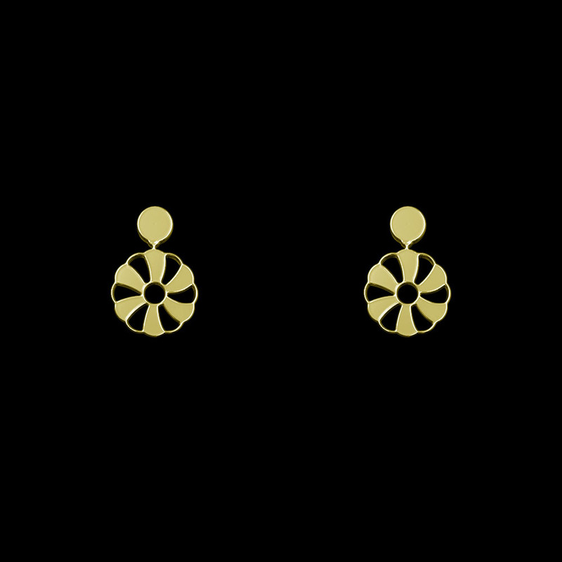 گوشواره طلا 18 عیار زنانه مدوپد مدل گل کد GA1-14685