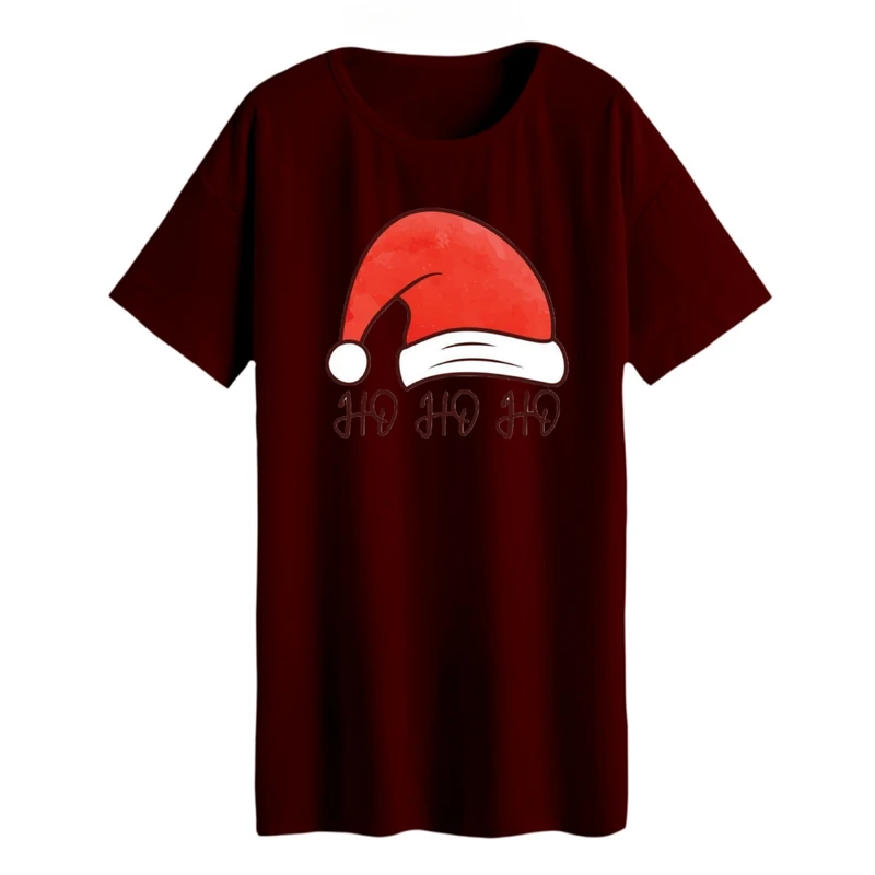 تی شرت لانگ زنانه مدل کلاه بابانوئل