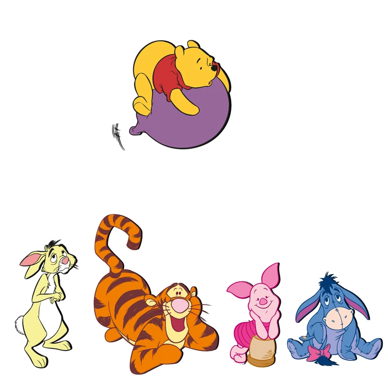 استیکر چوبی باروچین طرح پو و دوستانش