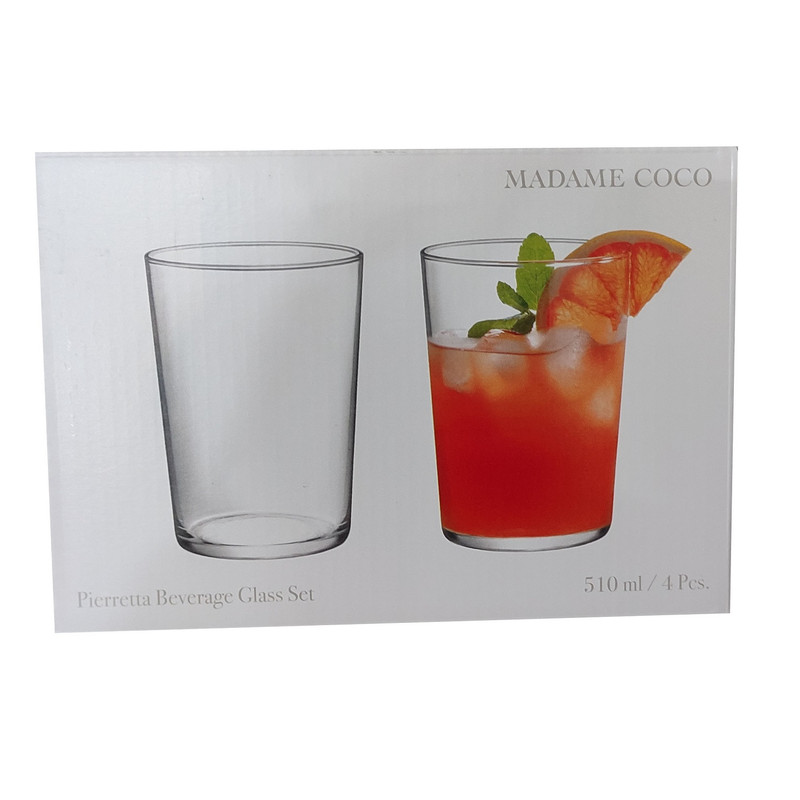 لیوان مادام کوکو مدل Pierretta Beverege Glass بسته 4 عددی لیوان مادام کوکو مدل Pierretta Beverege Glass بسته 4 عددی