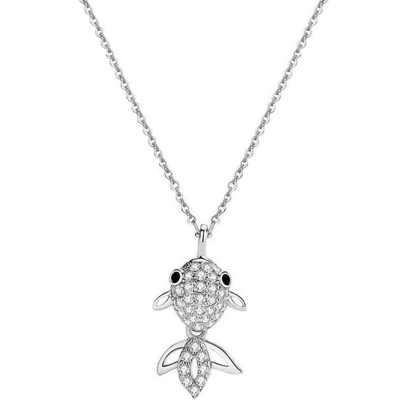 گردنبند نقره زنانه مدل ماهی