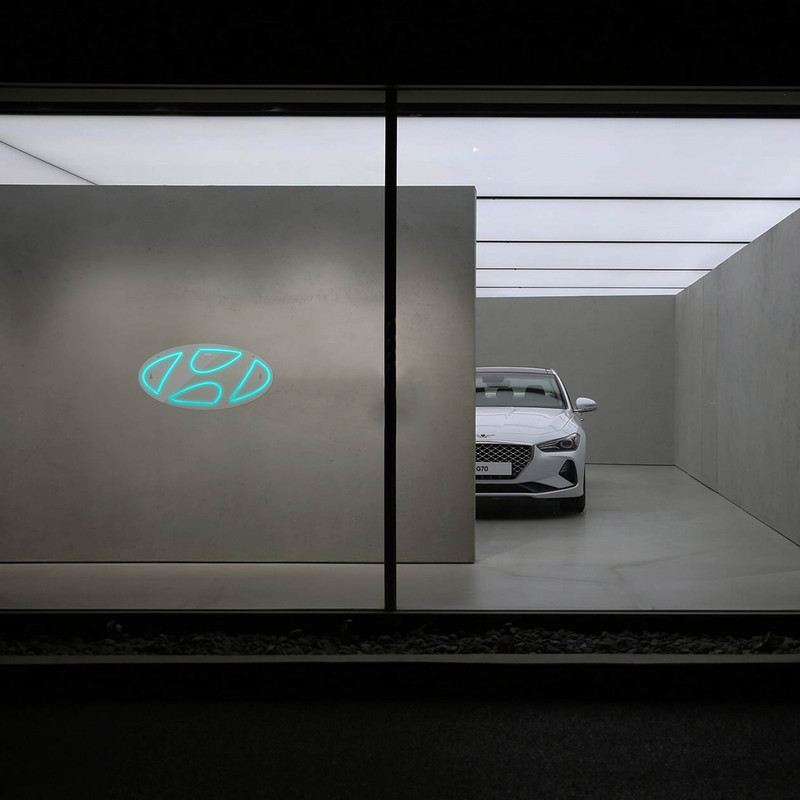 چراغ دیواری نئون دیزاین طرح Hyundai_TBL
