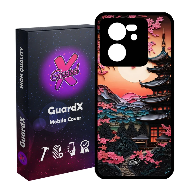 کاور گارد ایکس طرح معبد ژاپن مدل Glass10582 مناسب برای گوشی موبایل شیائومی 13T/13T Pro/Redmi K60 Ultra