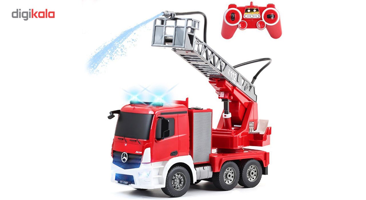 ماشین بازی کنترلی دبل ای مدل Mercedes Benz Antos Fire Truck