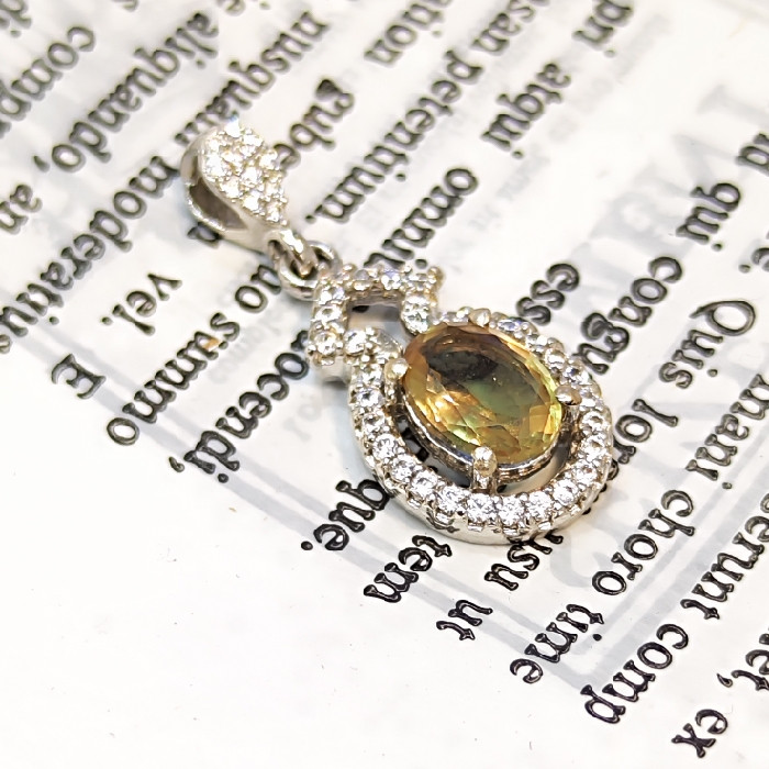 آویز گردنبند نقره زنانه مدل الکساندریت کد 6500