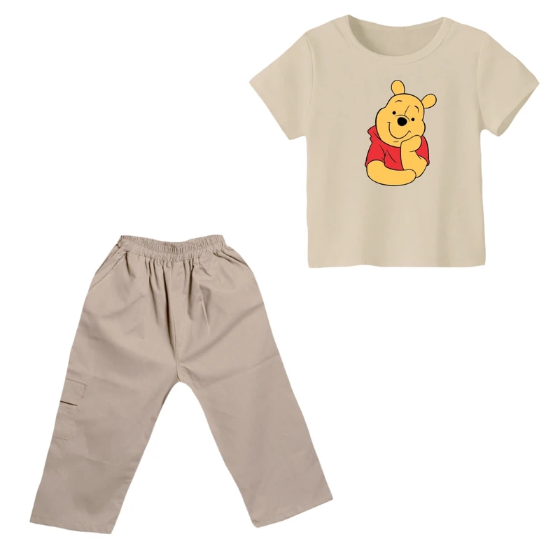 ست تی شرت و شلوارک پسرانه مدل پو کد ۱۱