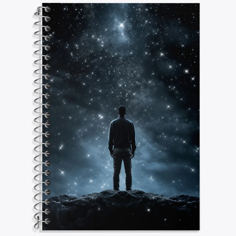 دفتر زبان 50 برگ خندالو مدل سه خط طرح آسمان شب کد F2638