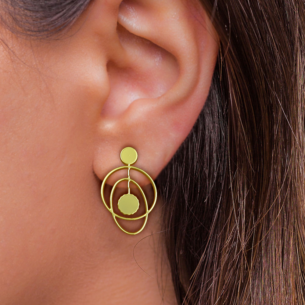 گوشواره طلا 18 عیار زنانه مدوپد مدل حلقه کد GA1-10061